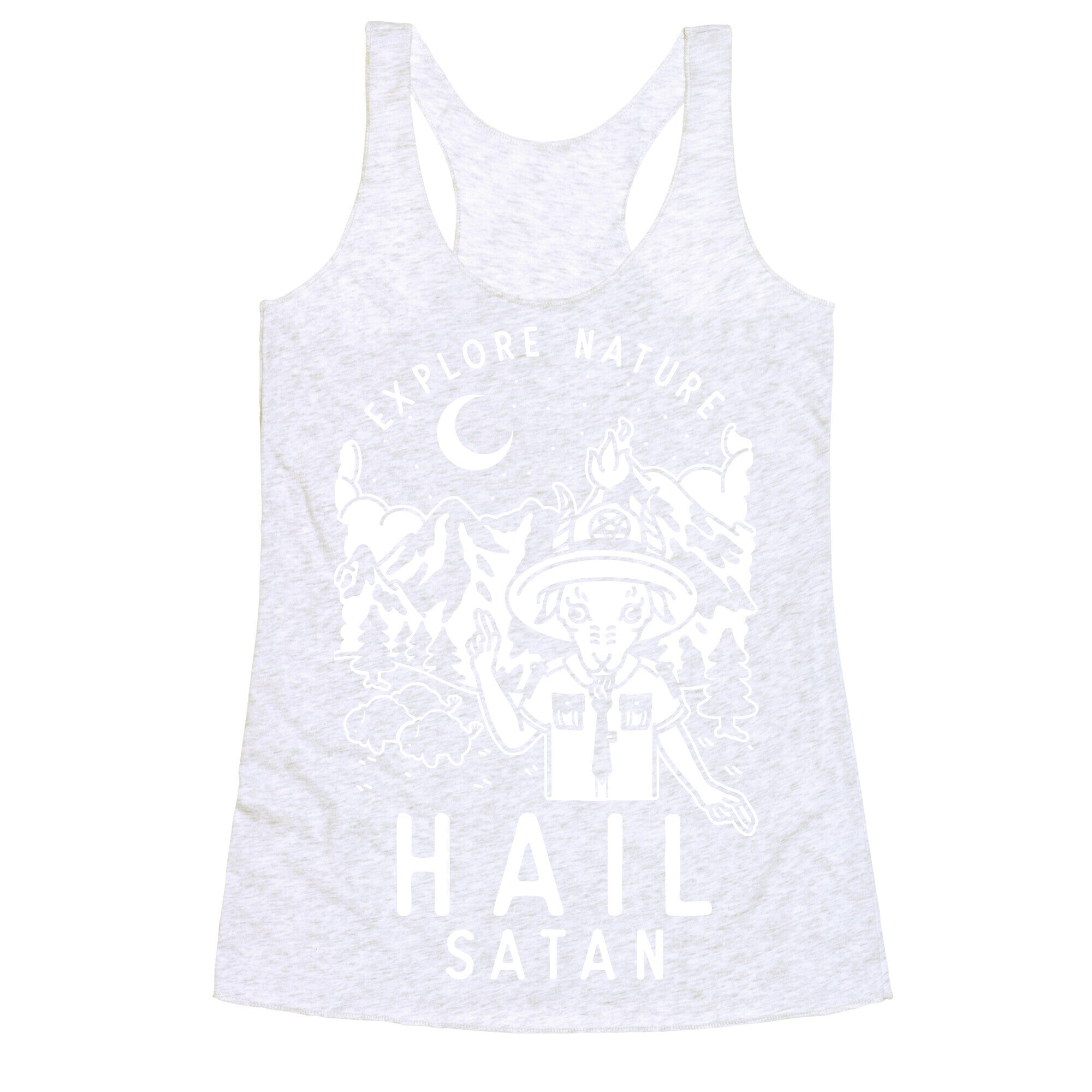 Explore Nature Hail Satan Racerback Tank